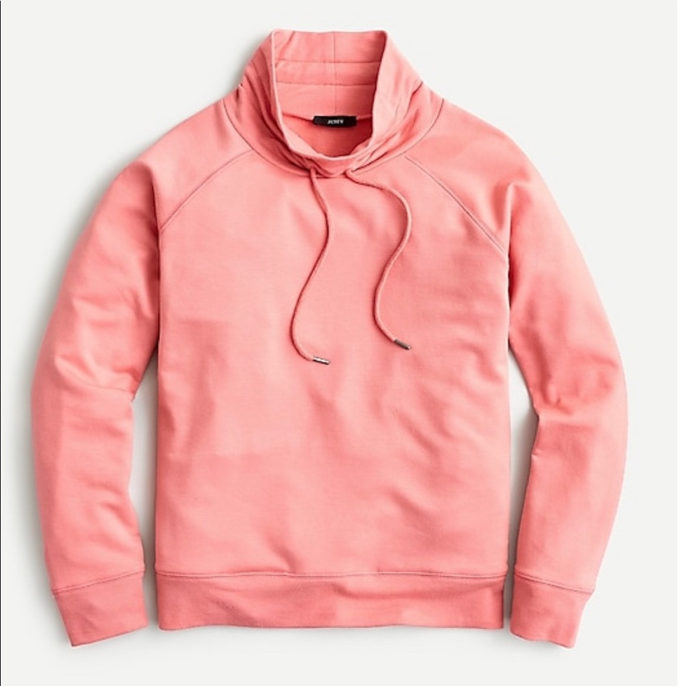 J. Crew Cloud Fleece Funnelneck Sweatshirt Tropical Coral Size XS